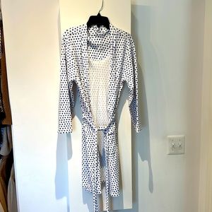 Roberta Roller Rabbit Blue Heart Women’s Robe Pima Cotton XS/S